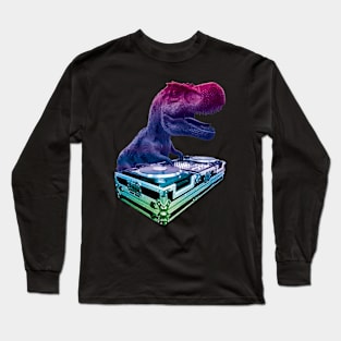 DJ T-Rex Rainbow Long Sleeve T-Shirt